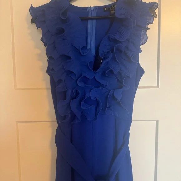 Chic Navy Ruffled Jumpsuit - Picture 2 of 2